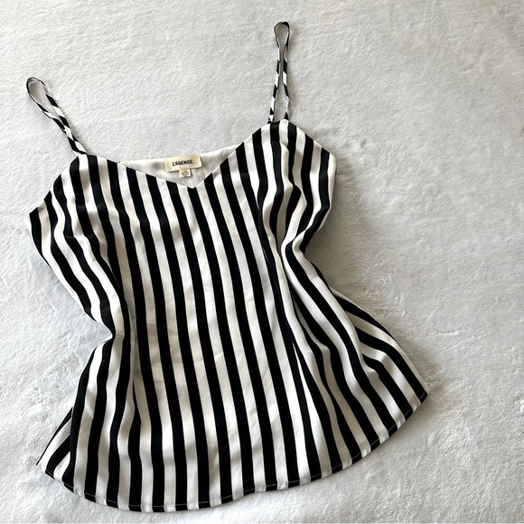 L'AGENCE Black and White Striped Camisole - Picture 1 of 10